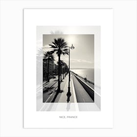 Poster Of Nice, France, Black And White Old Photo 1 Art Print