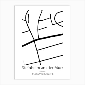 Steinheim Am Albuch,Germany Minimalist Map Poster