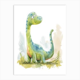Watercolour Of A Edmontosaurus Dinosaur 1 Art Print