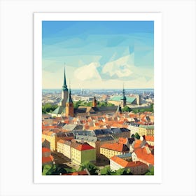 Kraków, Poland, Geometric Illustration 2 Art Print