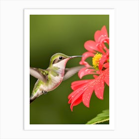 Female Ruby Throated Hummingbird-Reimagined 1 Art Print