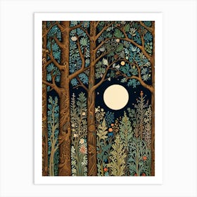 William Morris Moonlight In The Forest 43 Art Print