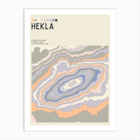 Hekla Iceland Topographic Contour Map Art Print