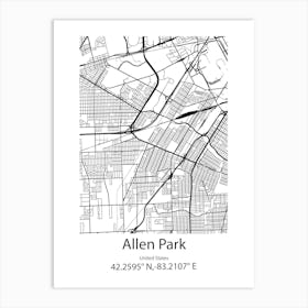 Allen,United States Minimalist Map Art Print