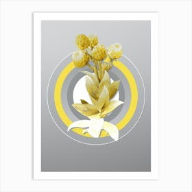 Botanical Cudweeds in Yellow and Gray Gradient n.406 Art Print