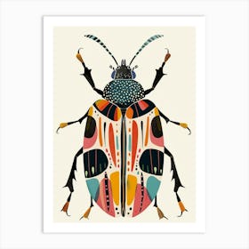 Colourful Insect Illustration Flea Beetle 3 Art Print