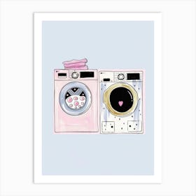 Cute Washing Machine Art Print