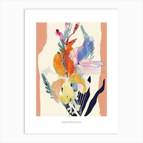 Colourful Flower Illustration Poster Snapdragon 4 Art Print