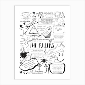 The Killers Doodle Lyrics Art Print