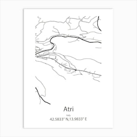 Atri,Italy Minimalist Map Art Print