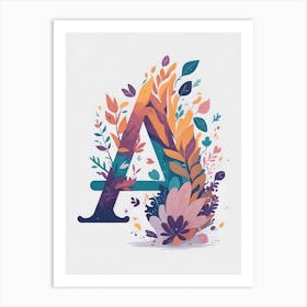 Colorful Letter A Illustration 50 Art Print