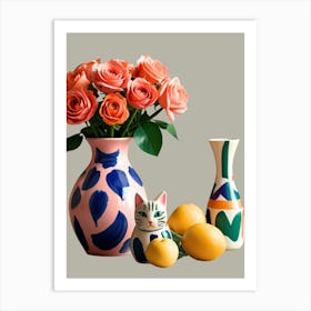 Vases And Lemons Art Print