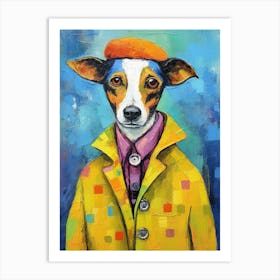 Stylishly Wagging; A Chic Dog Canvas Creation Art Print