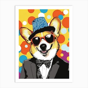 Super Cool Corgi Illustration Pop 19 Art Print