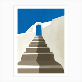 Stairs To The Sky Santorini Art Print