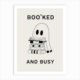 Boo’ked And Busy | Cute Ghost Reading 4 Art Print