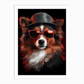 Gangster Dog Shetland Sheepdog Art Print