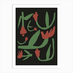 Red Flower Cut Out Art Print