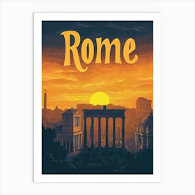 Aihrgdesign A Mid Century Modern Travel Poster For Rome Showi 1c60c33a 533e 472d A46c 67e1ba71710e 0 Art Print