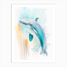 Irrawaddy Dolphin Storybook Watercolour  (2) Art Print