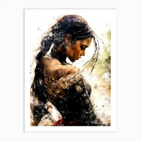 Dancing Girl With Long Hair Art Print