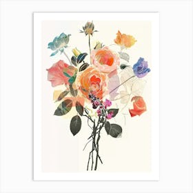 Rose 3 Collage Flower Bouquet Art Print