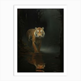 Tiger Art In Tonalism Style 4 Art Print