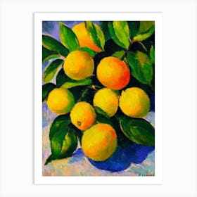 Lemon Fruit Vibrant Matisse Inspired Painting Fruit Art Print