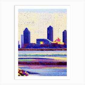 Tempe, City Us  Pointillism Art Print