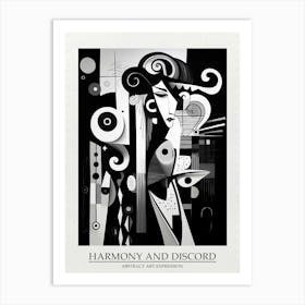 Harmony And Discord Abstract Black And White 7 Poster Art Print