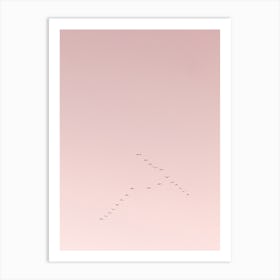 Birds in the sky (pastel pink minimalistic) | The Netherlands Art Print