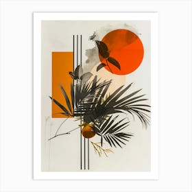 Red orange moon Art Print