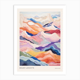 Mount Lafayette United States Colourful Mountain Illustration Poster Art Print