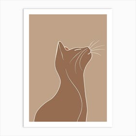 Cat Portrait - Boho, Line Art 8 Art Print