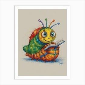 Bug Reading A Book 3 Art Print