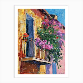 Balcony Painting In Livorno 1 Art Print
