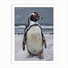African Penguin Zavodovski Island Oil Painting 4 Art Print