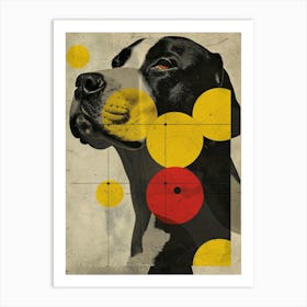 Dog With Circles Art Print