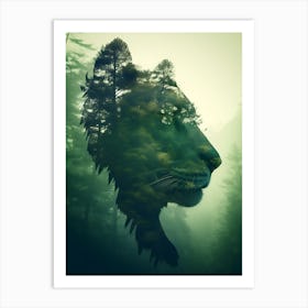 Lion In The Forest Art Print