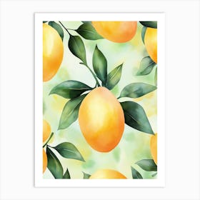 Watercolor mangoes Art Print