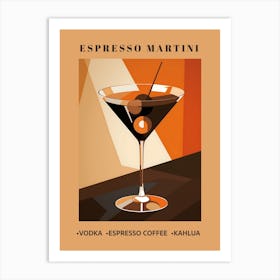 Espresso Martini, Modern Minimalist Cocktail Art Print Art Print