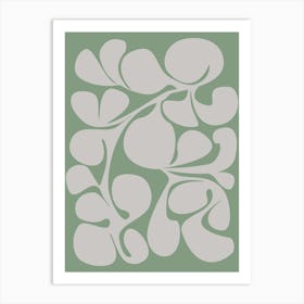 Green Botanical Swirl 1 Art Print