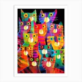 Shifty Cats Art Print