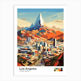 Los Angeles, Us, Geometric Illustration 1 Poster Art Print