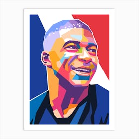 Kylian Mbappe wpap pop art style Art Print