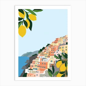 Amalfi Italy Landscape Watercolour Art Art Print