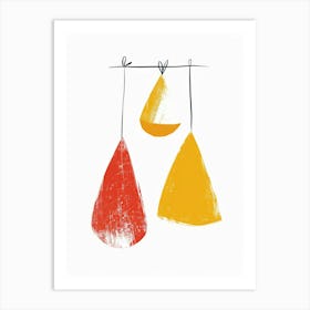 Three Yellow And Orange Triangles Art Print