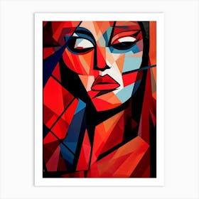 Cubist Abstract Geometric Lady Illustration 5 Art Print