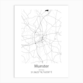 Munster,Germany Minimalist Map Art Print