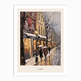 Vintage Winter Painting Poster Paris France 2 Art Print